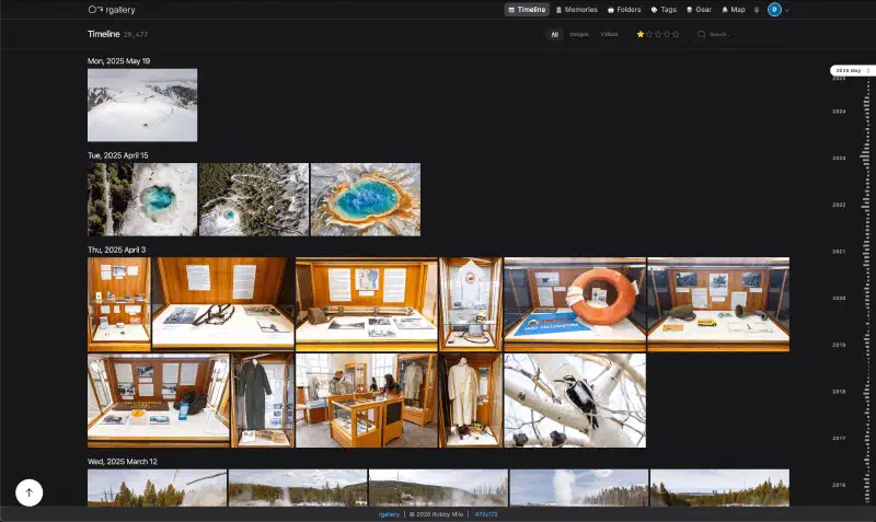 rgallery timeline dark mode
